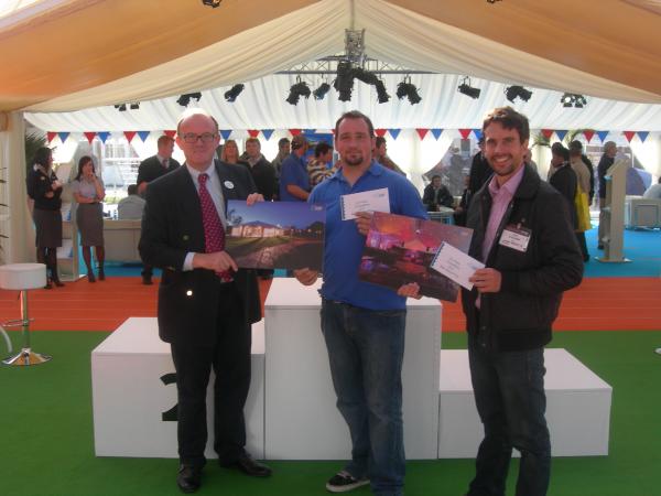 Bill Richmond from Buster Marquees and Ed Buchannan from Academy picking up their first prize cheques